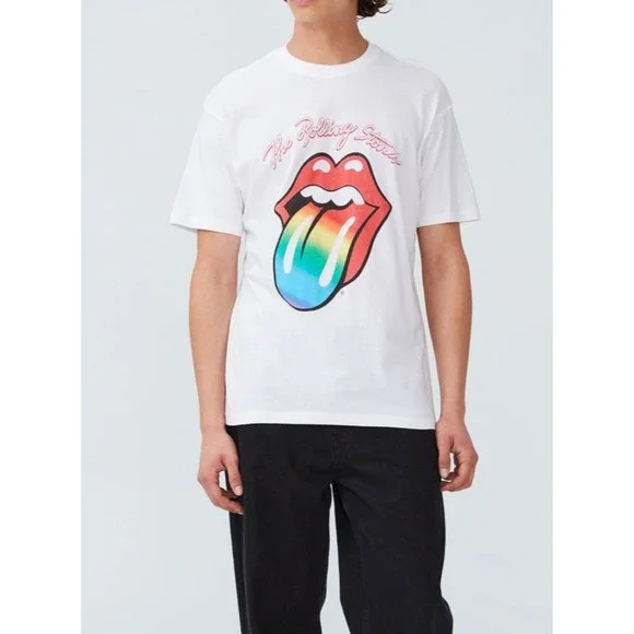 T Shirt Kids Only Rolling Stones Da Bambina Bianca